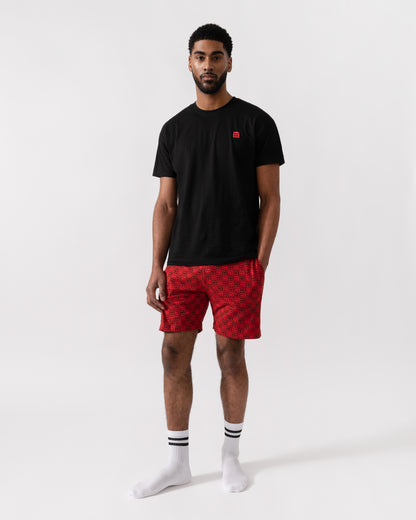 HUGO Aaron Mens Short Pyjama Set - Open Red 640 - CHO - Designer Mens Pyjamas