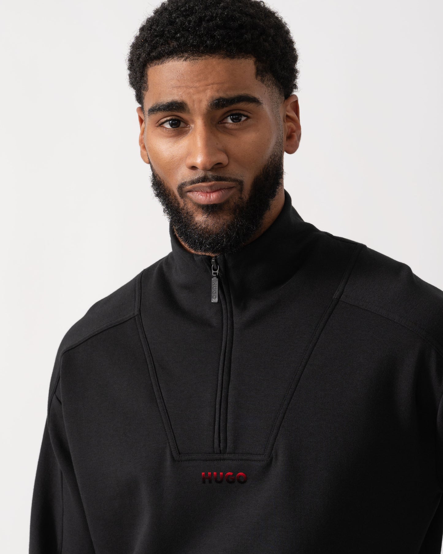 HUGO Atlas Half Zip Loungewear Top detail