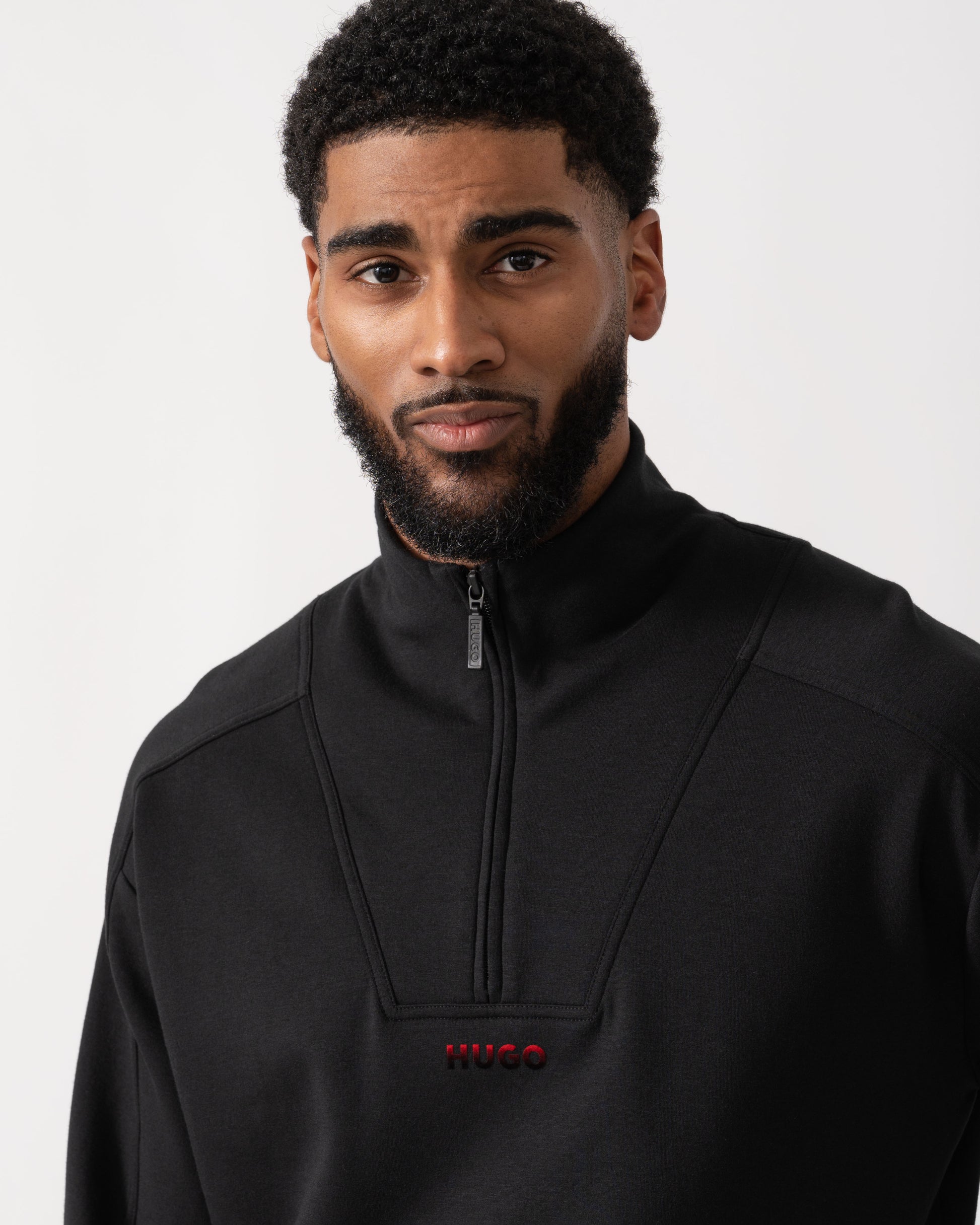 HUGO Atlas Half Zip Loungewear Top detail