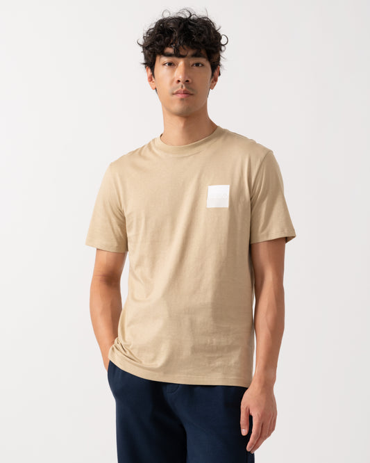 HUGO Dapusi Mens Logo Print T-Shirt - Medium Beige 269