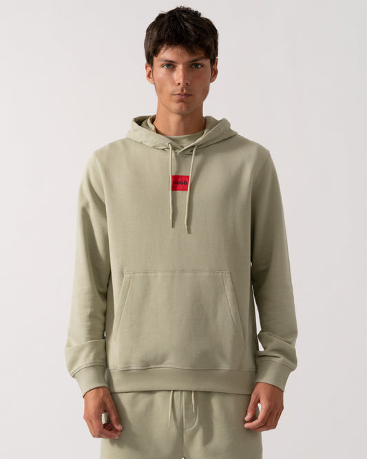 HUGO Daratschi214 Label Logo Mens Hoodie - Open Green 391