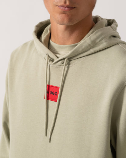 HUGO Daratschi214 Label Logo Mens Hoodie - Open Green 391