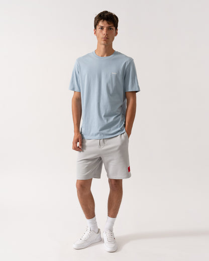 HUGO Dero222 Mens Cotton-Jersey T-Shirt with Logo Print - Open Blue 483