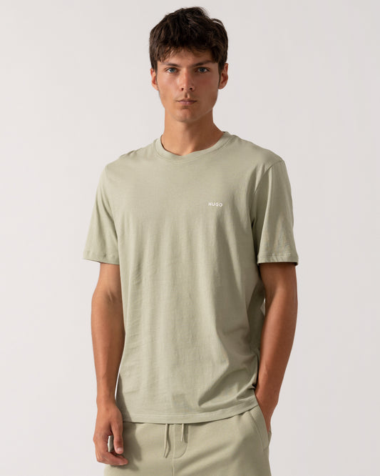 HUGO Dero222 Mens Cotton-Jersey T-Shirt with Logo Print
