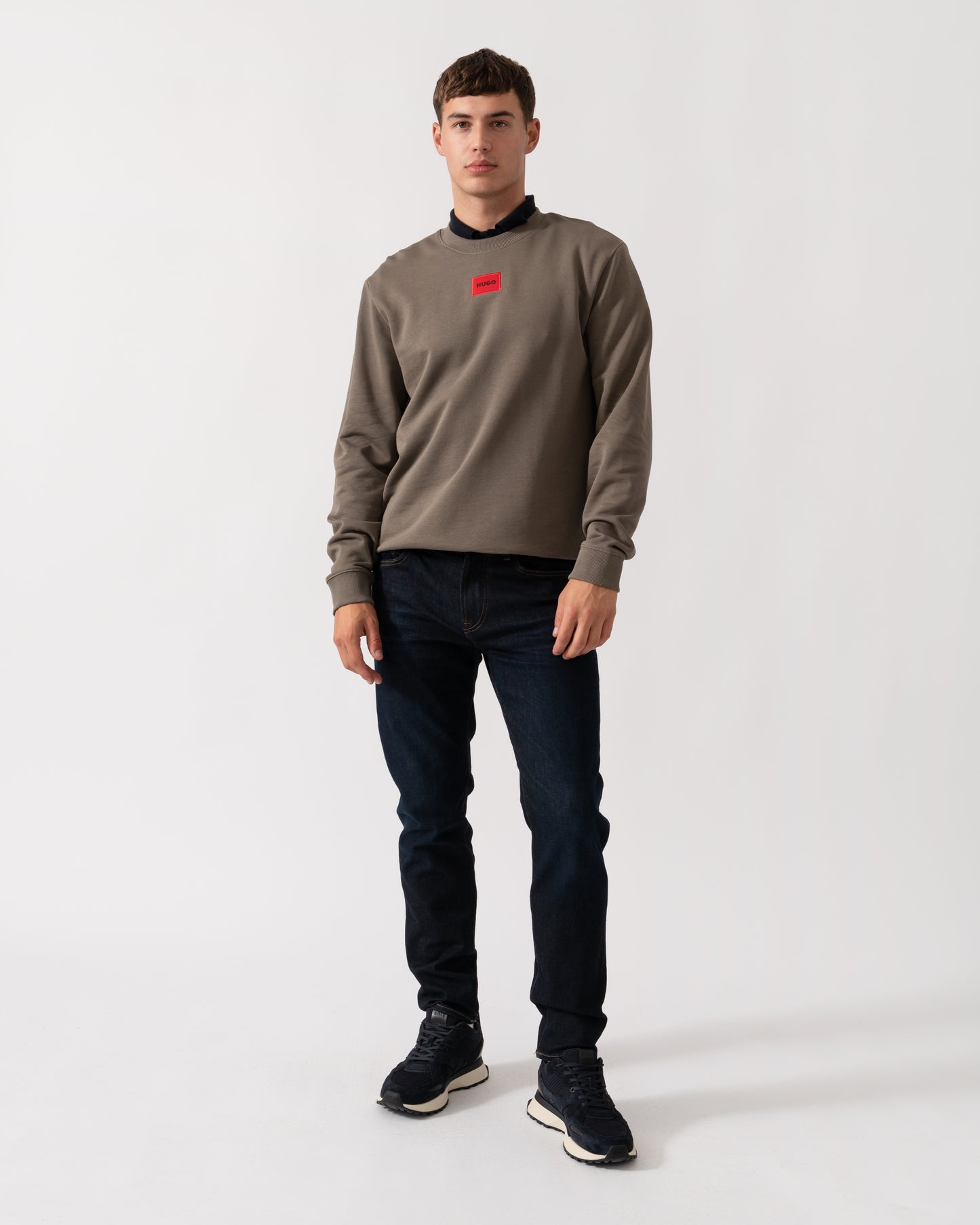 HUGO Diragol212 Label Logo Mens Sweatshirt - Medium Grey 032