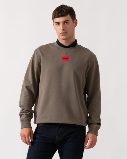 HUGO Diragol212 Label Logo Mens Sweatshirt - Medium Grey 032