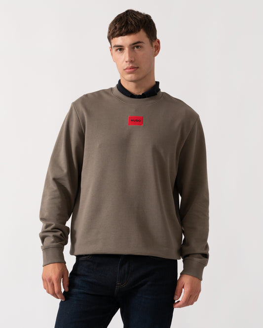 HUGO Diragol212 Label Logo Mens Sweatshirt - Medium Grey 032