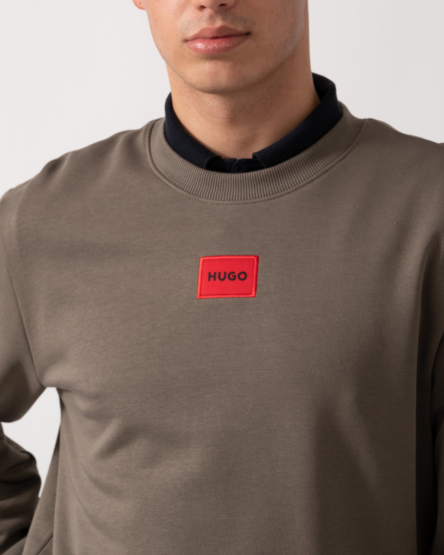 HUGO Diragol212 Label Logo Mens Sweatshirt - Medium Grey 032