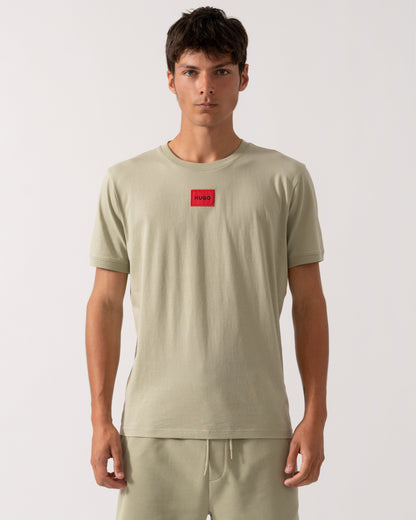 HUGO Diragolino212 Label Logo Mens T-Shirt - Open Green 391