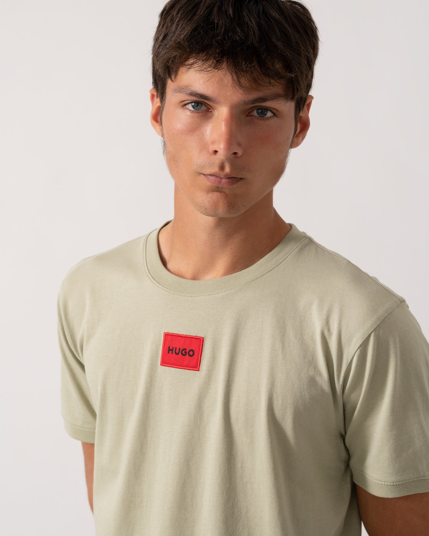 HUGO Diragolino212 Label Logo Mens T-Shirt - Open Green 391