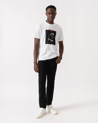 HUGO Dobero Mens Graphic Print T-Shirt - White 100