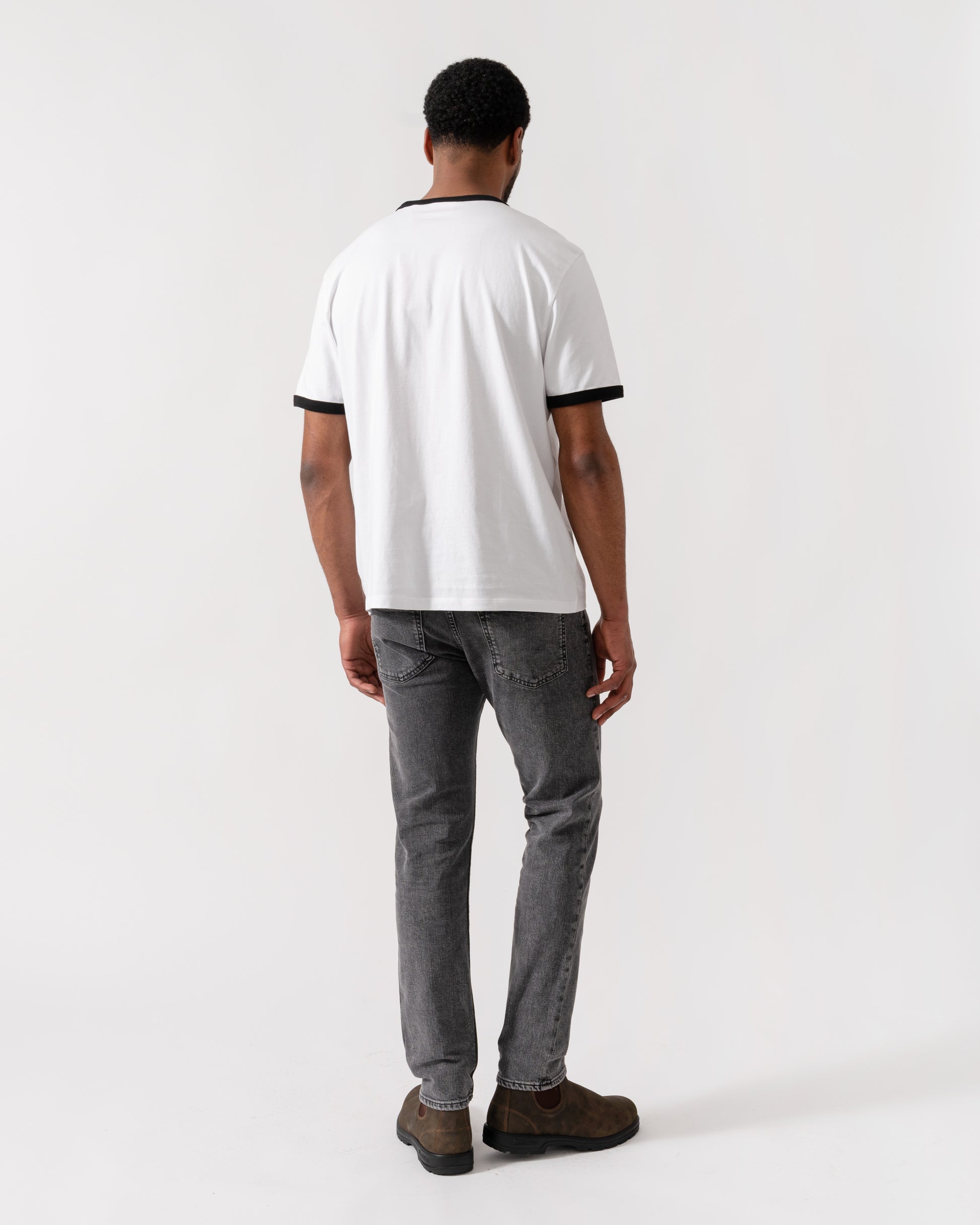 Model wearing HUGO Out-Of-Office T-Shirt in White 100 - back