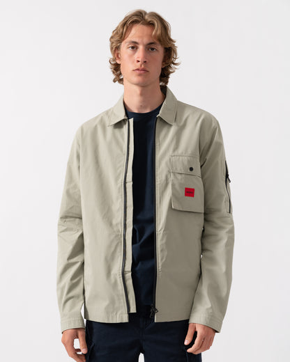 HUGO Emmond Mens Zip Overshirt - Light/Pastel Green 337