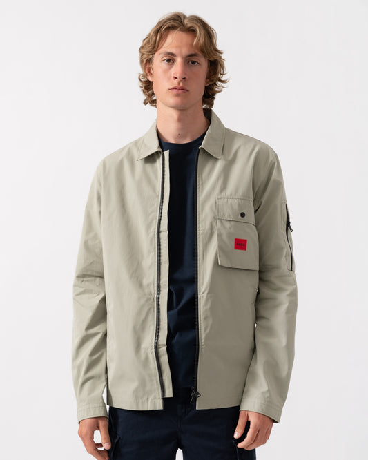 HUGO Emmond Mens Zip Overshirt - Light/Pastel Green 337