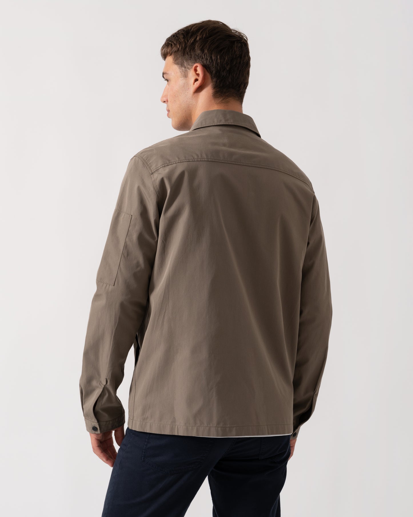 HUGO Emmond Mens Zip Overshirt - Medium Grey 032