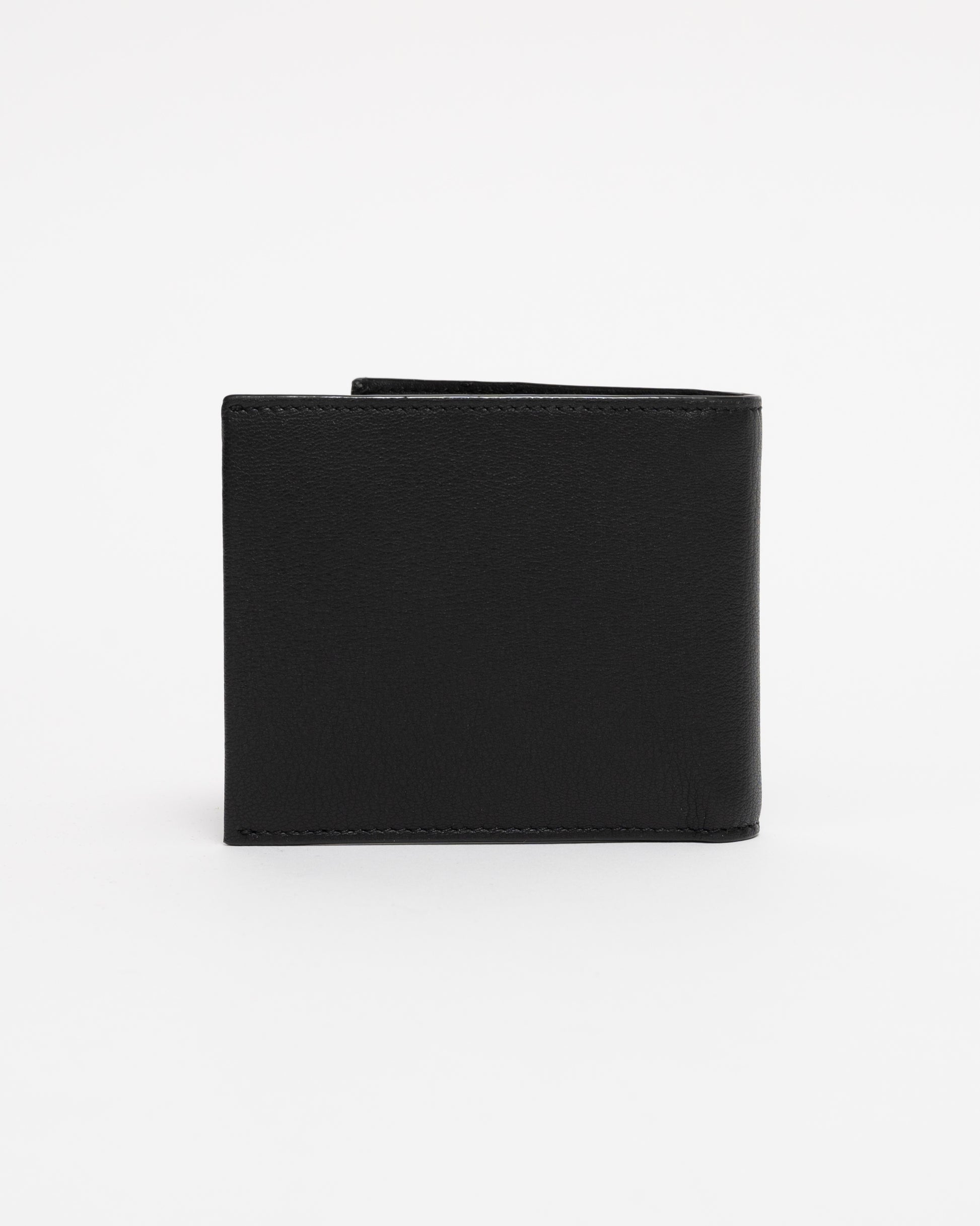 Black leather wallet on a white background
