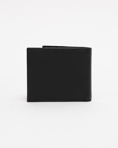 Black leather wallet on a white background