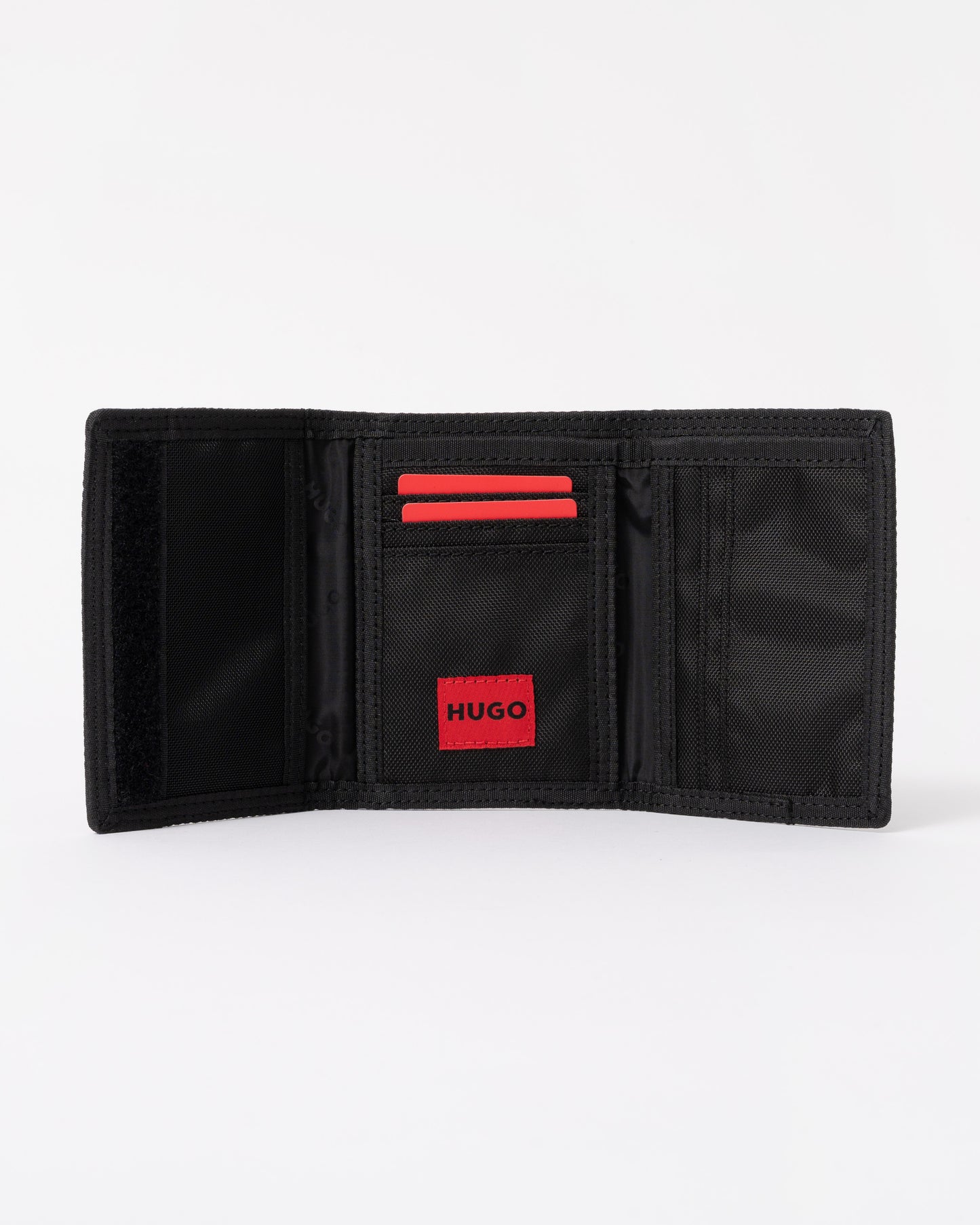 HUGO Mens GB Nylon Multicard Wallet -   open wallet
