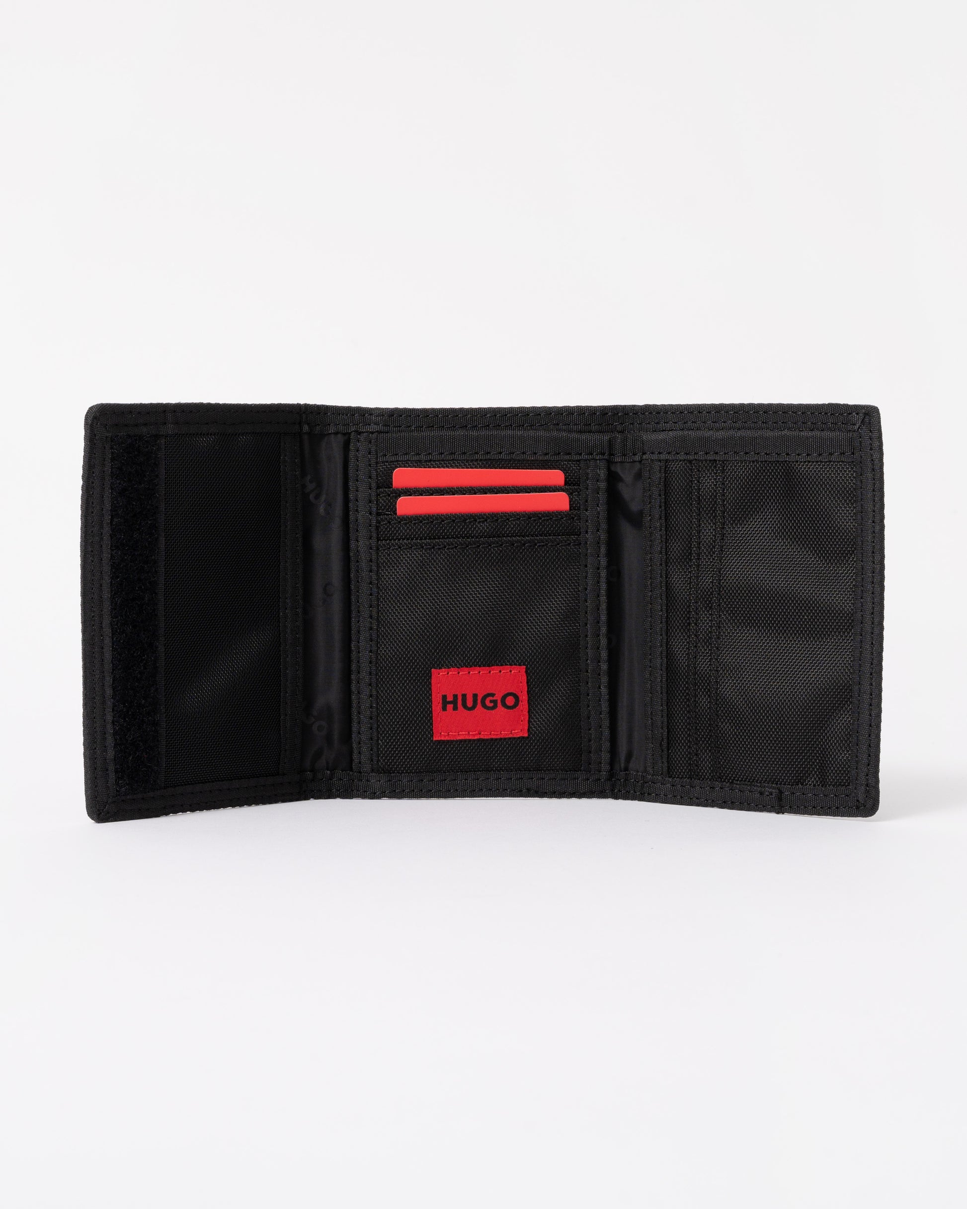 HUGO Mens GB Nylon Multicard Wallet -   open wallet