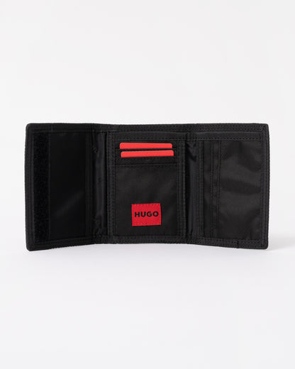 HUGO Mens GB Nylon Multicard Wallet -   open wallet