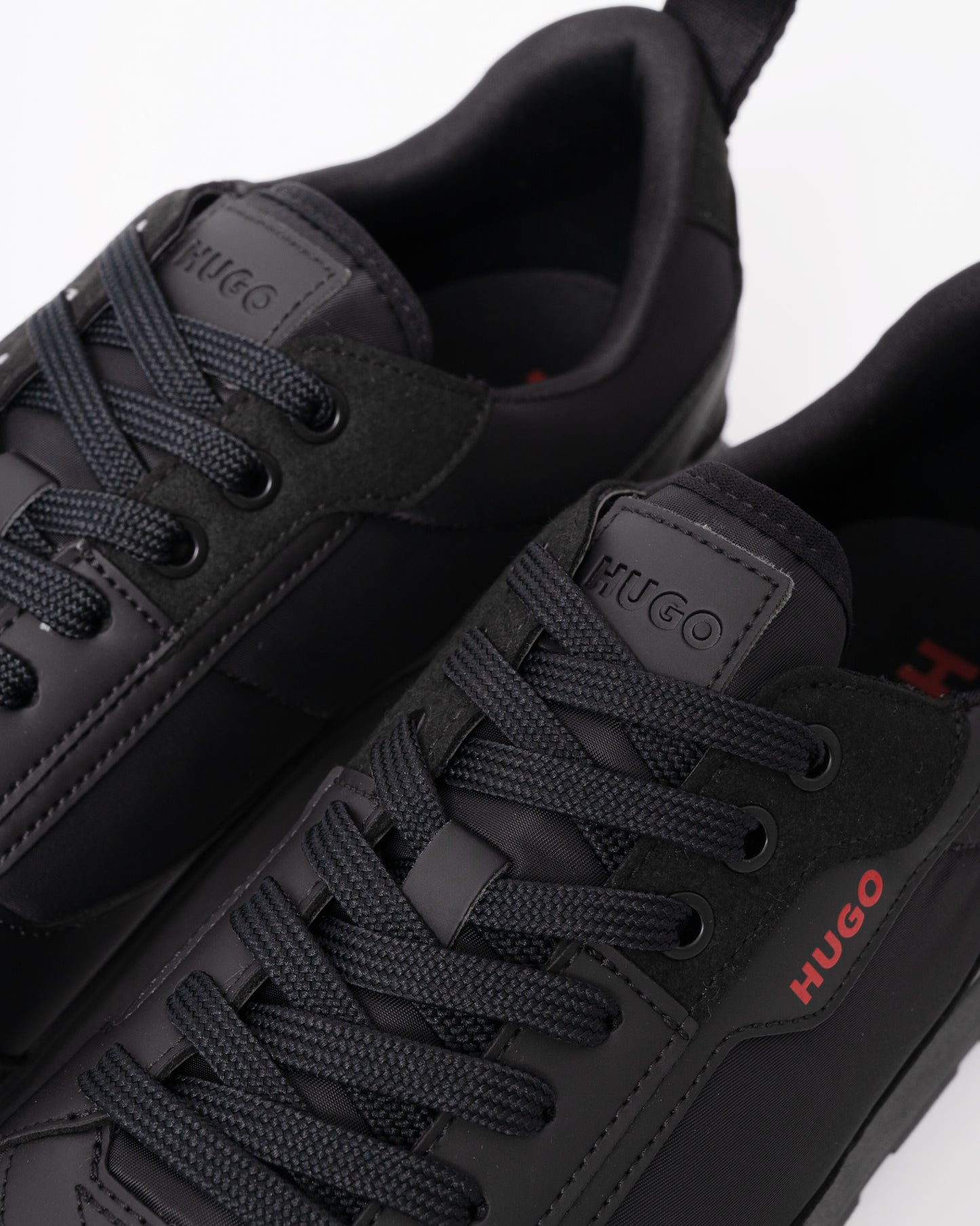 HUGO Icelin Runn Mens Mixed-Material Trainers with Branded Accents - Black 003