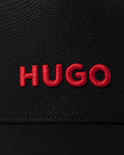HUGO Mens Marsel Trucker Cap - Black 002 logo detail