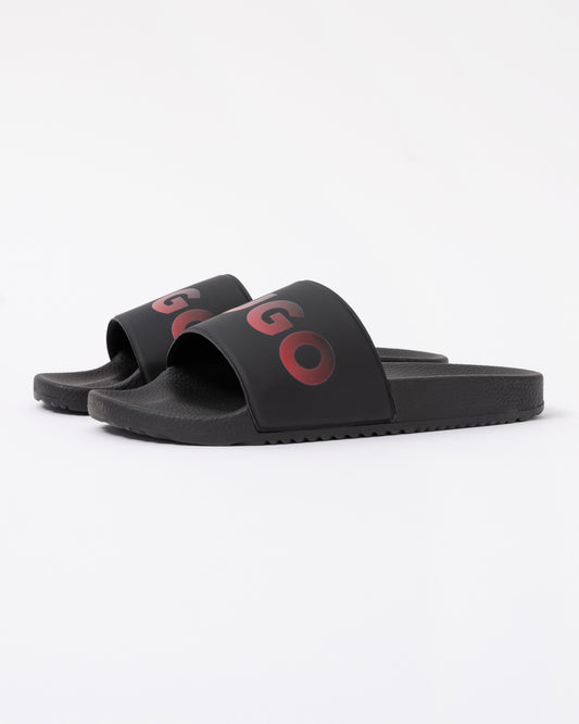 HUGO Timein Mens Gradient Logo Slides - Black 001