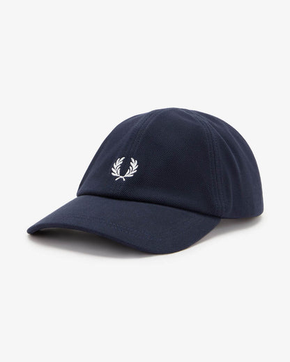 Fred Perry Mens Pique Classic Cap - Navy/Snow White 267