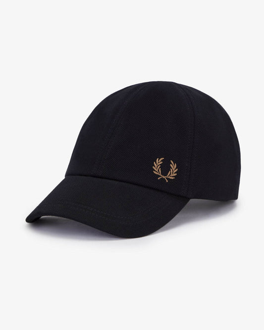 Fred Perry Classic Piqué Cap - Black/Shaded Stone S77