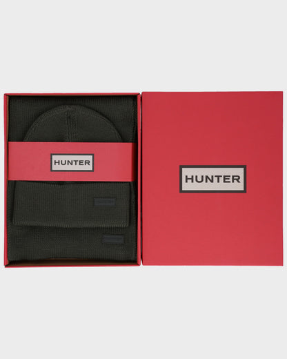 Hunter Unisex Arla Ribbed Cuff Beanie & Scarf Box Set - Kambaba
