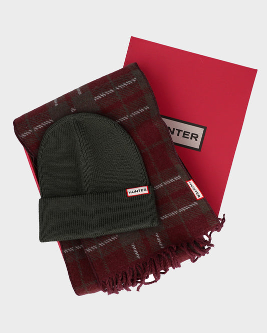 Hunter Unisex Cuff Beanie/Tartan Scarf Box Set - Kambaba