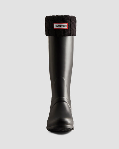 Hunter 6 Stitch Cable Tall Boot Sock - Black