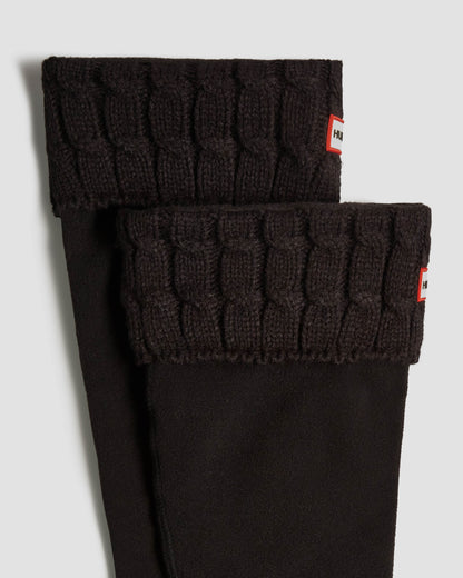Hunter 6 Stitch Cable Tall Boot Sock - Black