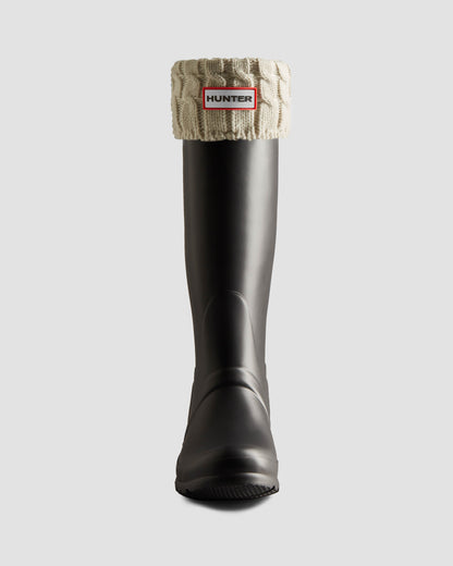 Hunter 6 Stitch Cable Tall Boot Sock - Hunter White