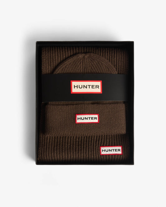 Hunter Jura Scarf and Beanie Box Set - Chocolate Brown