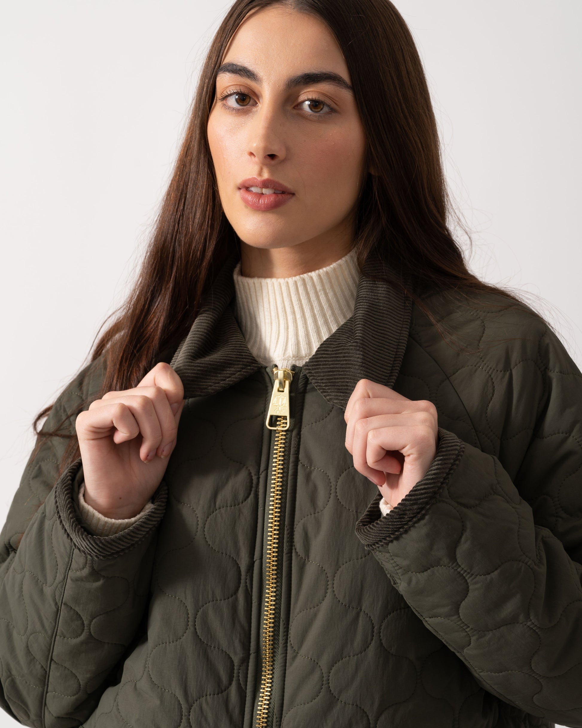 Hunter Fionn Womens Long Quilted Jacket - Kambaba - CHO - Designer Womens Padded Jackets