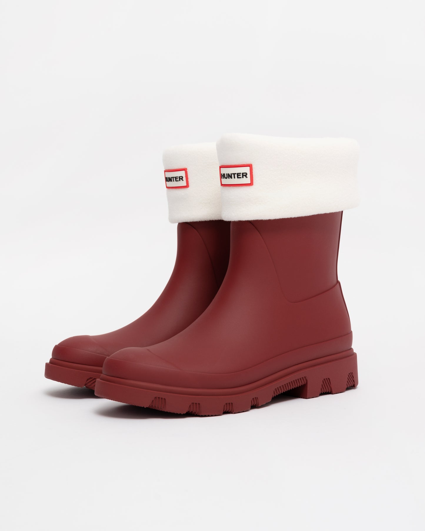 Hunter Fleece Short Boot Sock side shot in welly