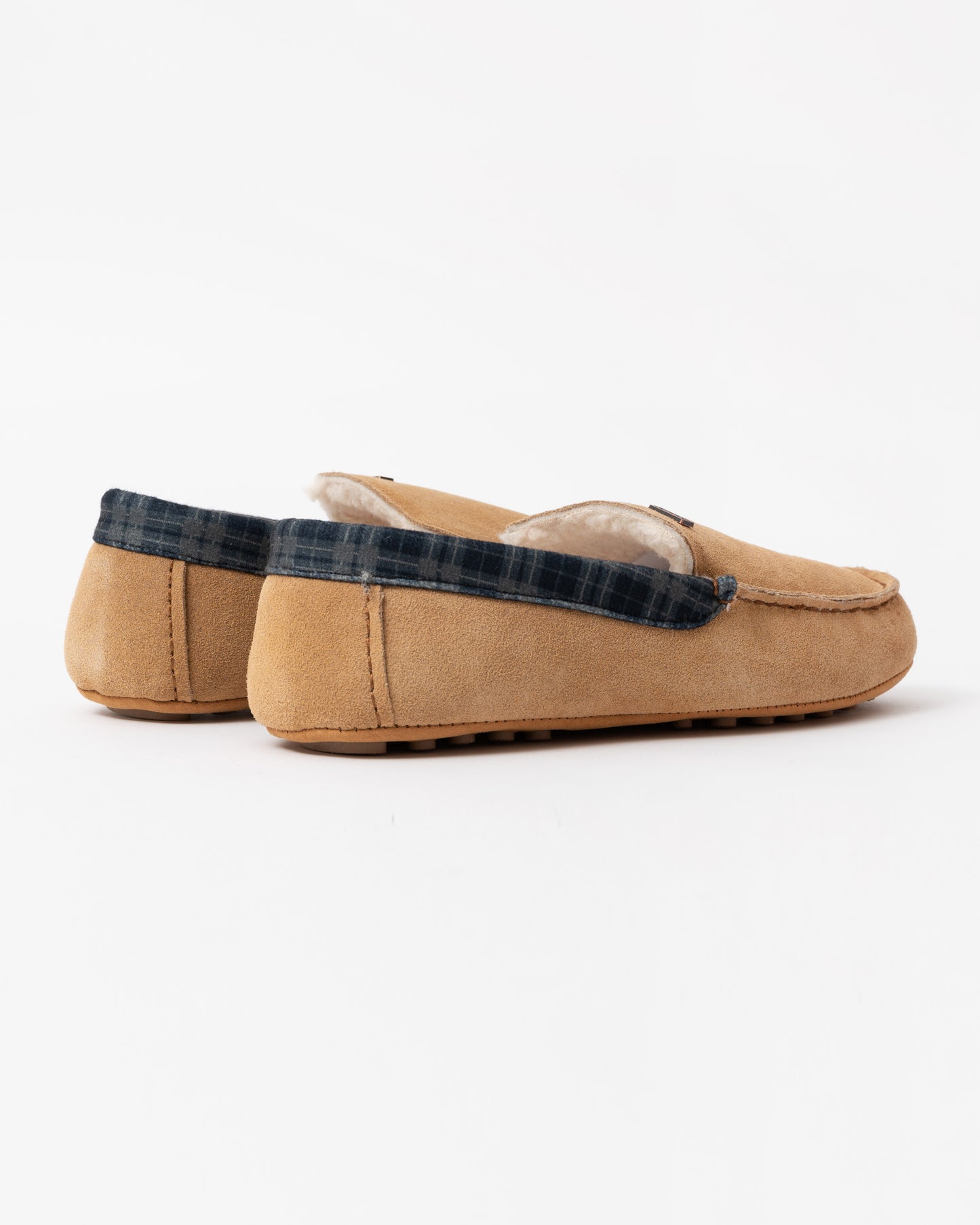 Hunter Mens Tartan Collar Moccasin Slipper back