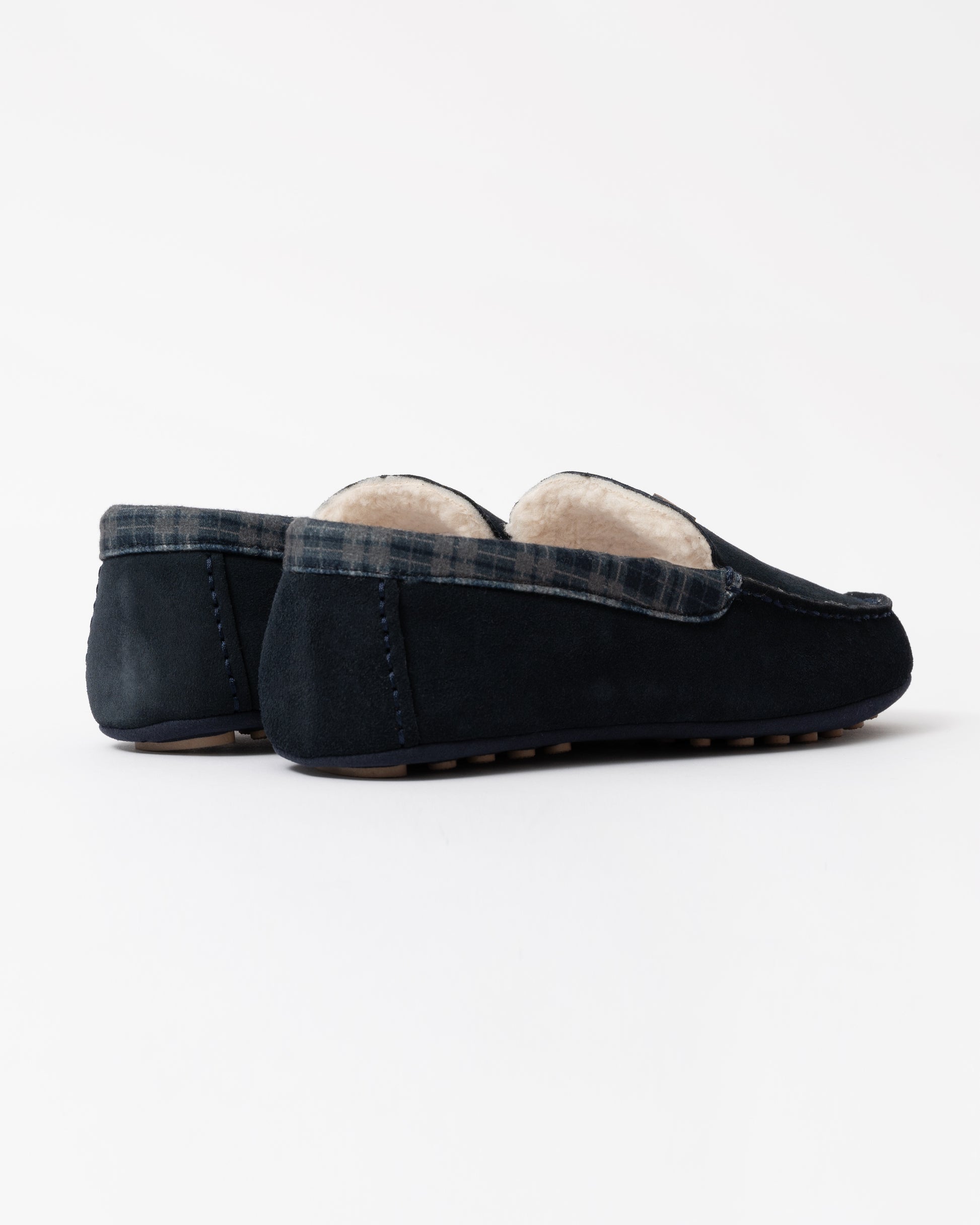 Hunter Mens Moccasin Slipper Tartan Collar back