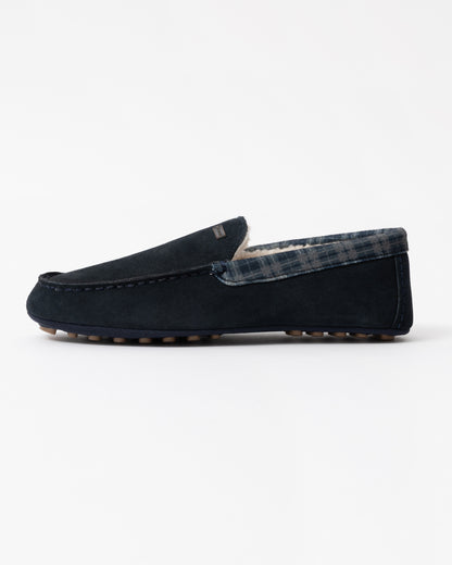 Hunter Mens Moccasin Slipper Tartan Collar side