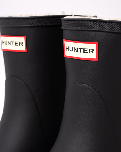 Hunter Unisex Downpour Short Insulated Boot - Black - CHO - Designer Unisex Short Wellies