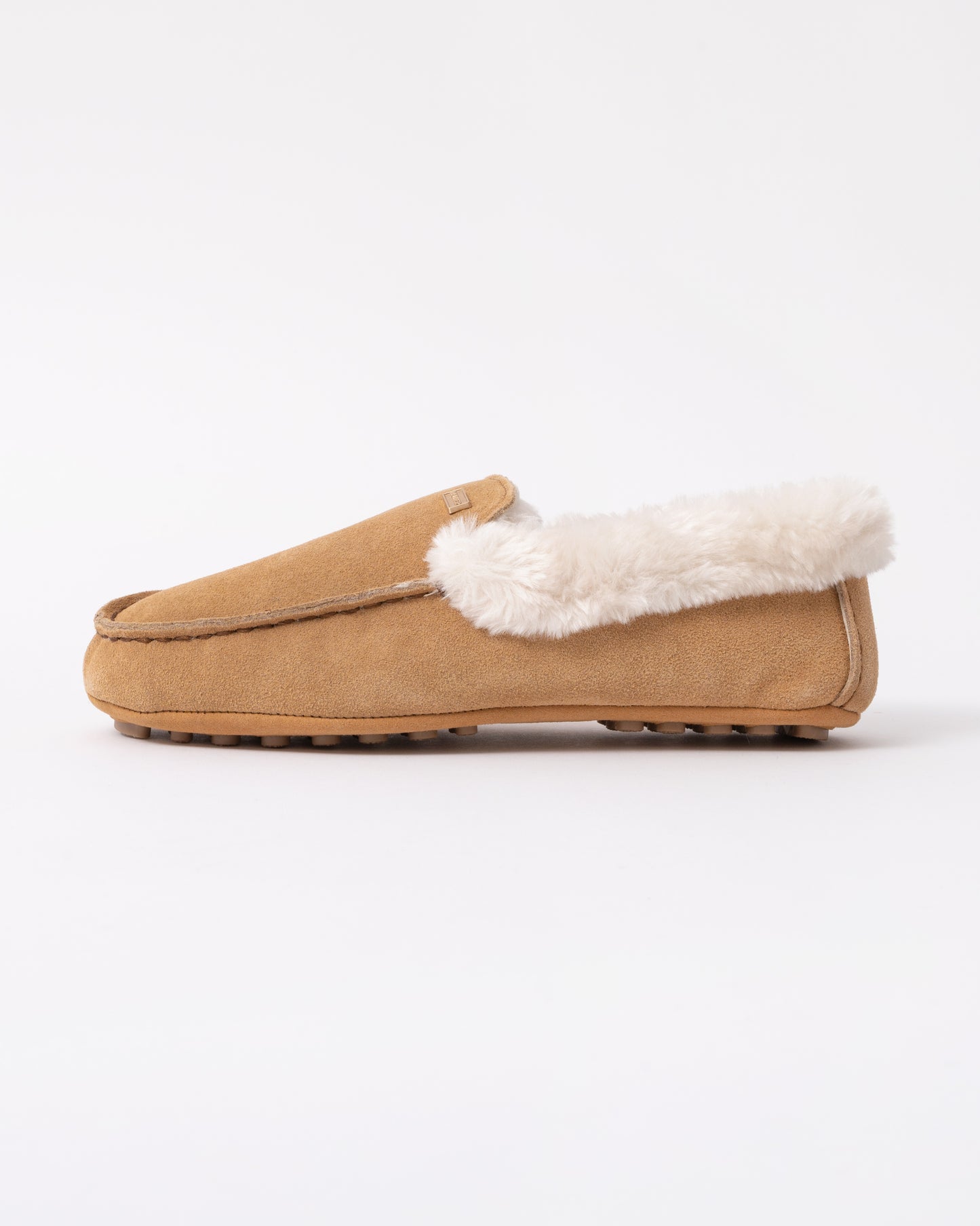 Hunter Womens Sherpa Collar Moccasin Slippers - Biscuit - CHO - Designer Womens Slippers