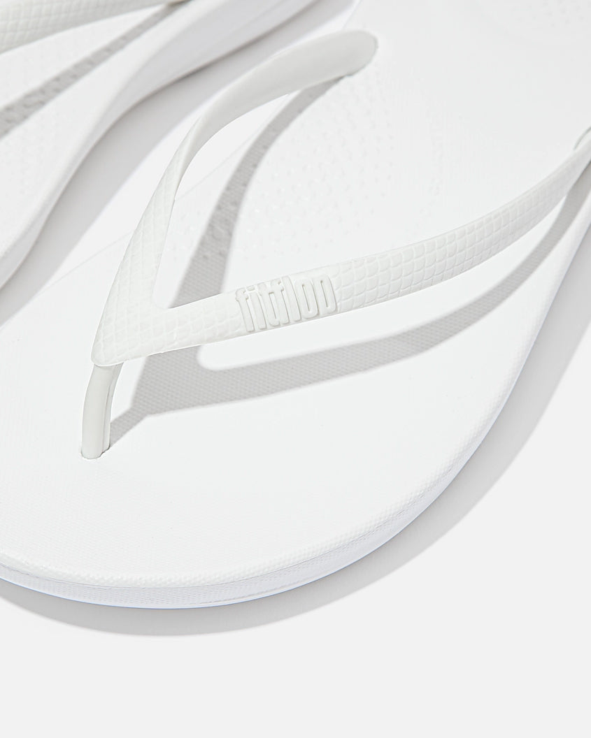 FitFlop Iqushion Womens Ergonomic Flip - Flops - Urban White 194 | CHO | Designer Womens Sandals