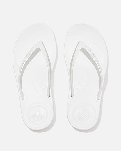 FitFlop Iqushion Womens Ergonomic Flip - Flops - Urban White 194 | CHO | Designer Womens Sandals