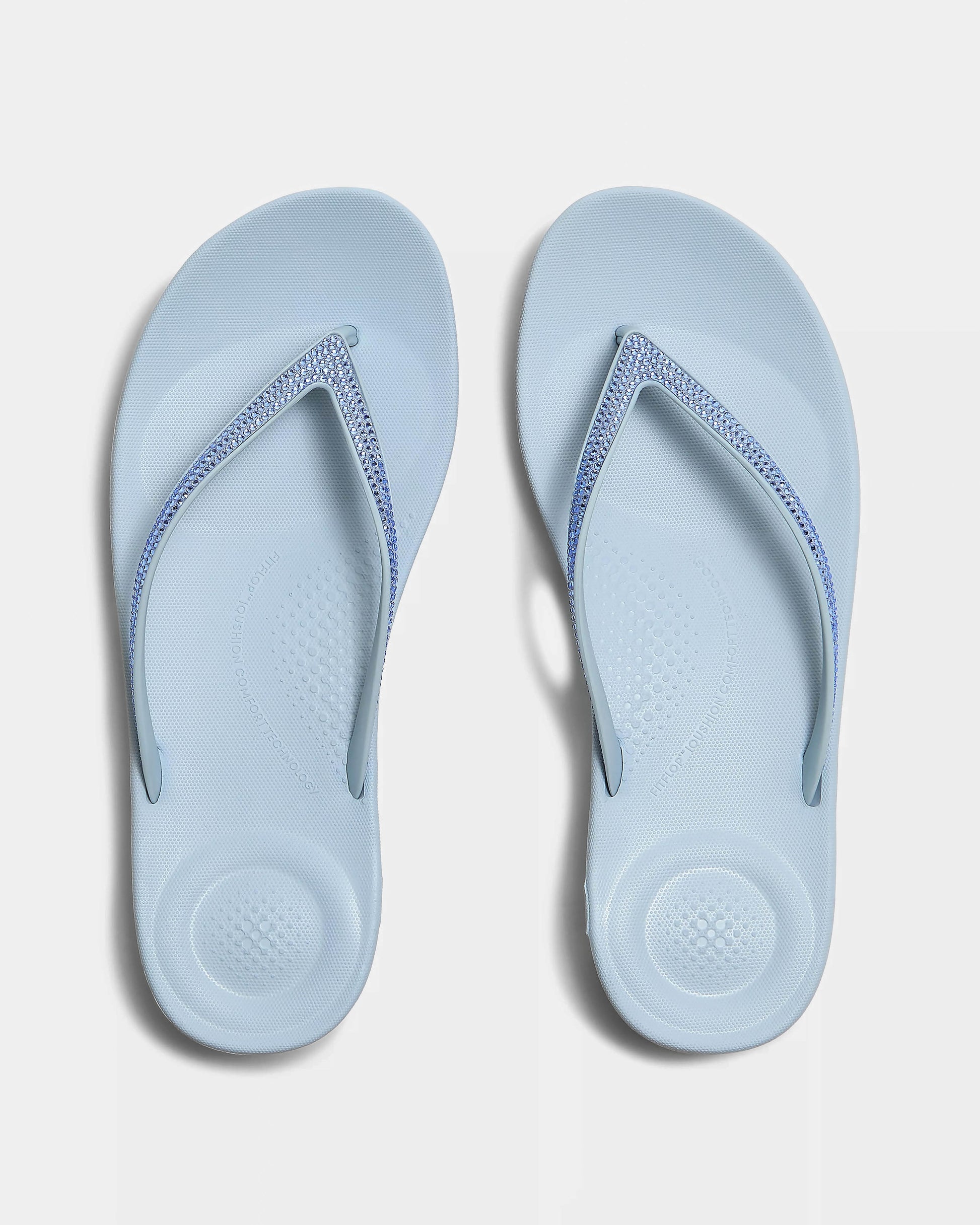 Fitflop IQushion Sparkle Womens Flip-Flop - Cloudy Blue D50 | CHO | Designer Womens Sandals