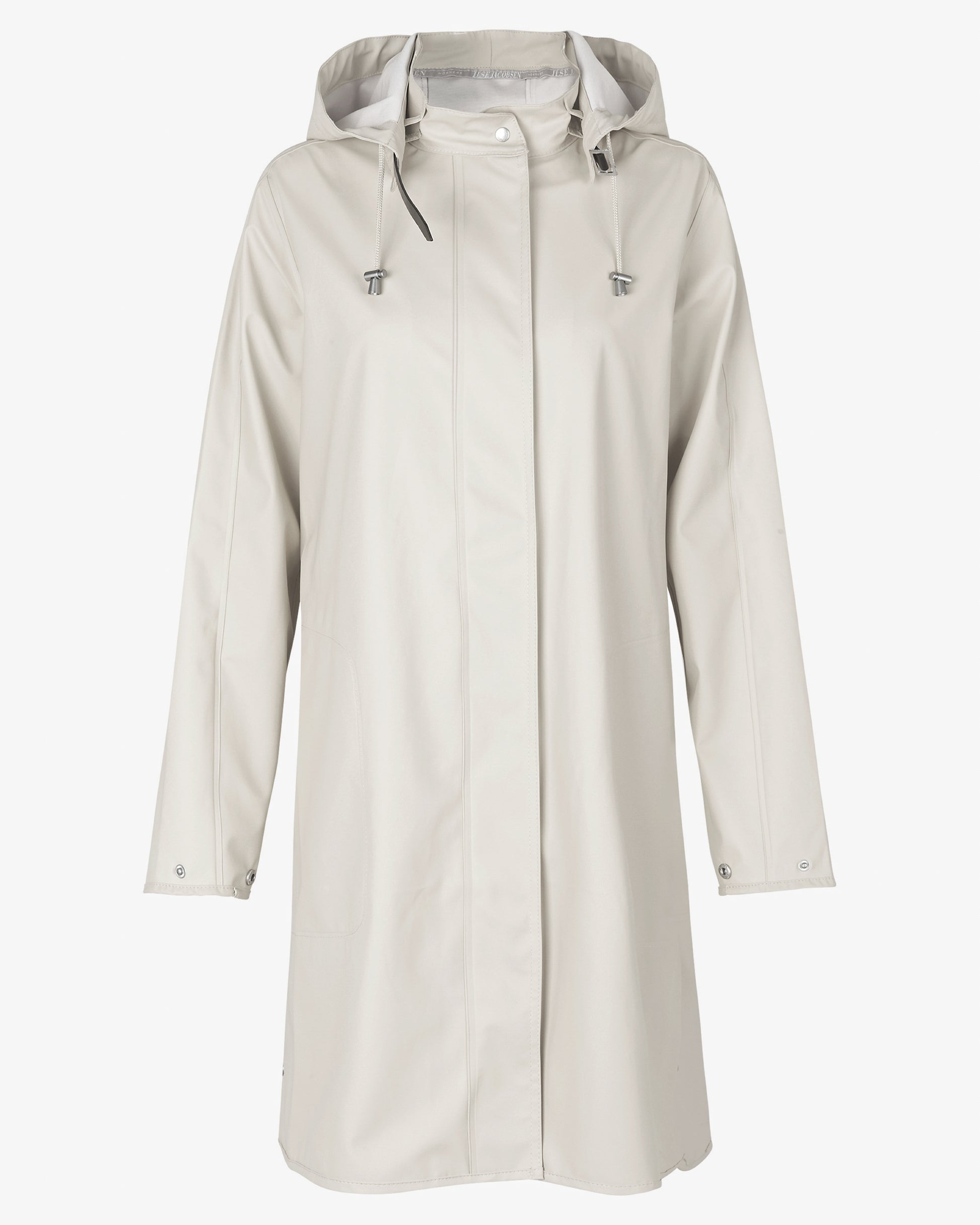 Ilse Jacobsen Rain Womens A-Line Rubberised Raincoat - Milk Creme 121 | CHO | Designer Womens Rain Coats