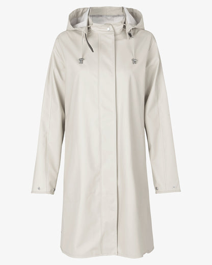 Ilse Jacobsen Rain Womens A-Line Rubberised Raincoat - Milk Creme 121 | CHO | Designer Womens Rain Coats
