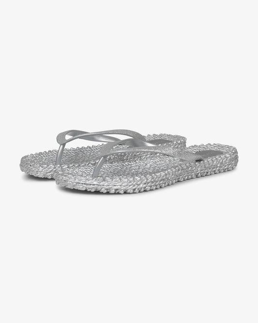 Ilse Jacobsen Cheerful Glitter Womens Flip Flops - Silver 710 | CHO | Designer Womens Sandals