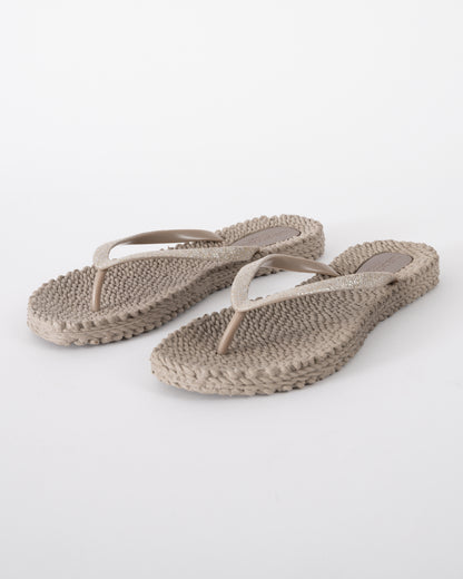 Studio shot of Ilse Jacobsen Cheerful Glitter Womens Flip Flops in Atmosphere colour