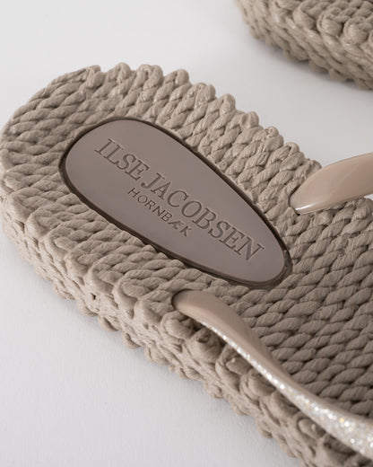 footbed of Ilse Jacobsen Cheerful Glitter Womens Flip Flops in Atmosphere colour